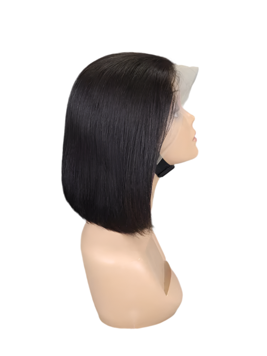 “13x4 Transparent Lace Front Bob Wig – Short Straight Human Hair | Raw Brazilian Wig for Black Women”