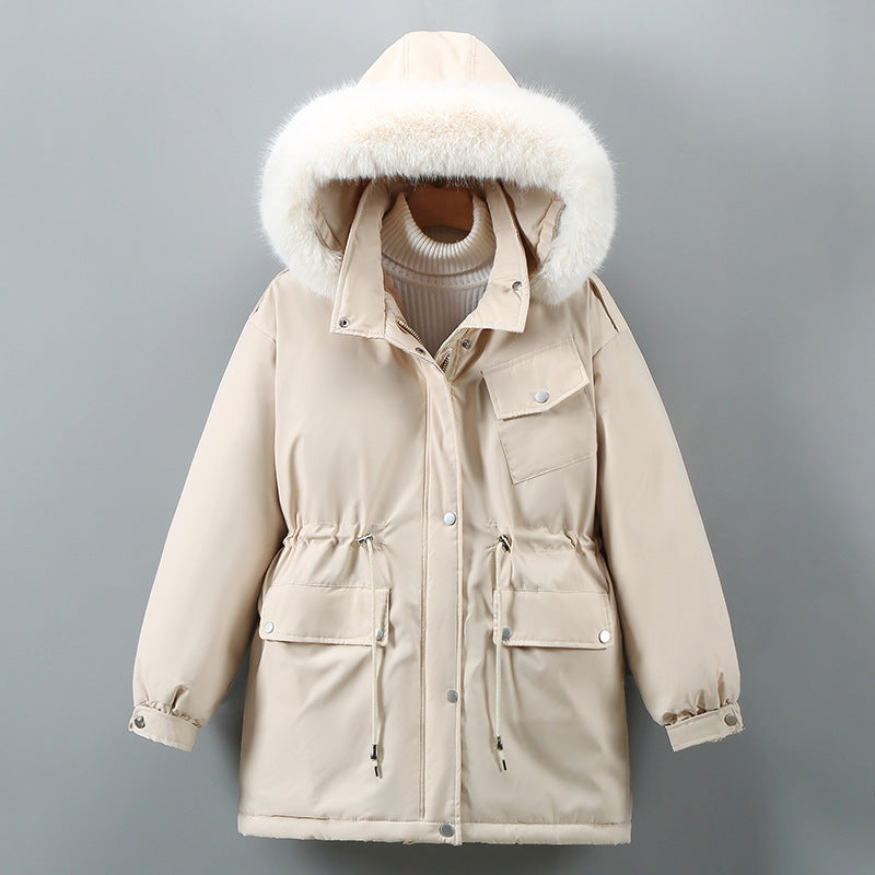 "Chic and Cozy: Women's Insulated Mid-length Down Cotton Winter Jacket"