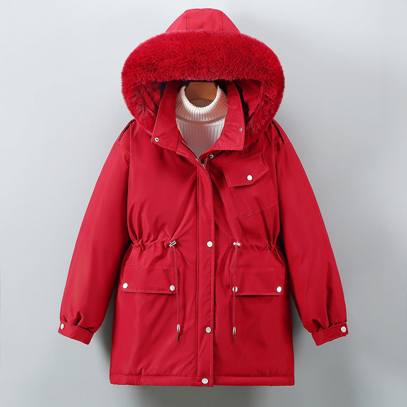 "Chic and Cozy: Women's Insulated Mid-length Down Cotton Winter Jacket"