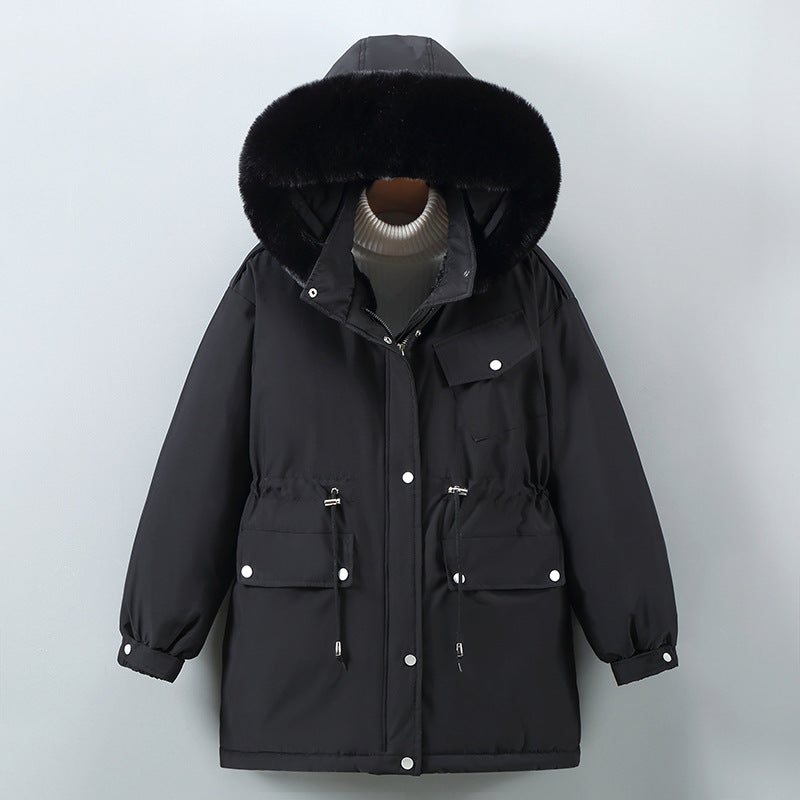 "Chic and Cozy: Women's Insulated Mid-length Down Cotton Winter Jacket"