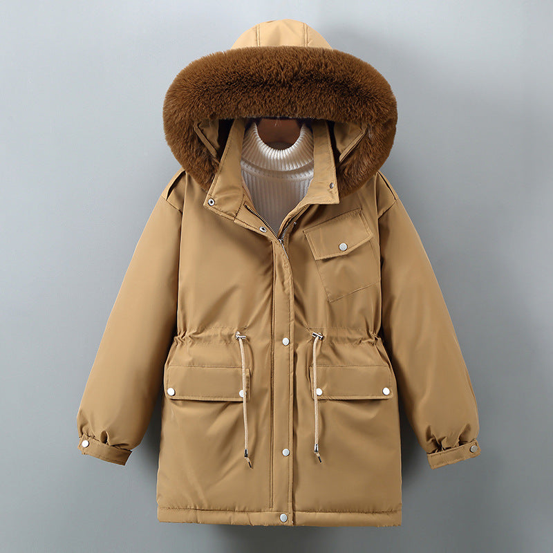 "Chic and Cozy: Women's Insulated Mid-length Down Cotton Winter Jacket"