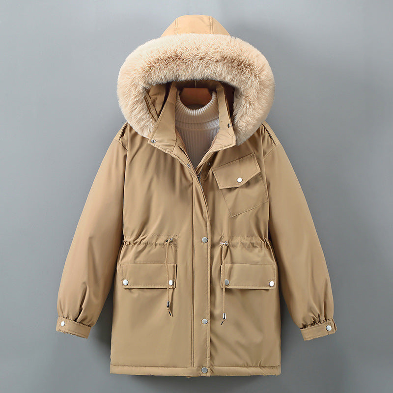 "Chic and Cozy: Women's Insulated Mid-length Down Cotton Winter Jacket"