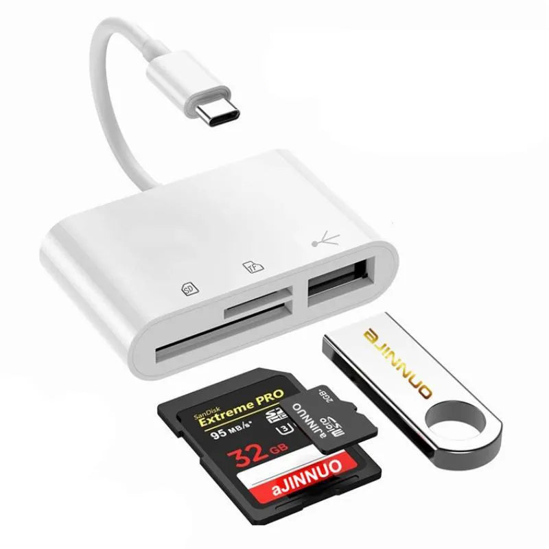 "Elough USB-C Memory Card Reader: TF, CF, SD Adapter for MacBook, Huawei, Samsung, Xiaomi – OTG Writer with Compact Flash Support"